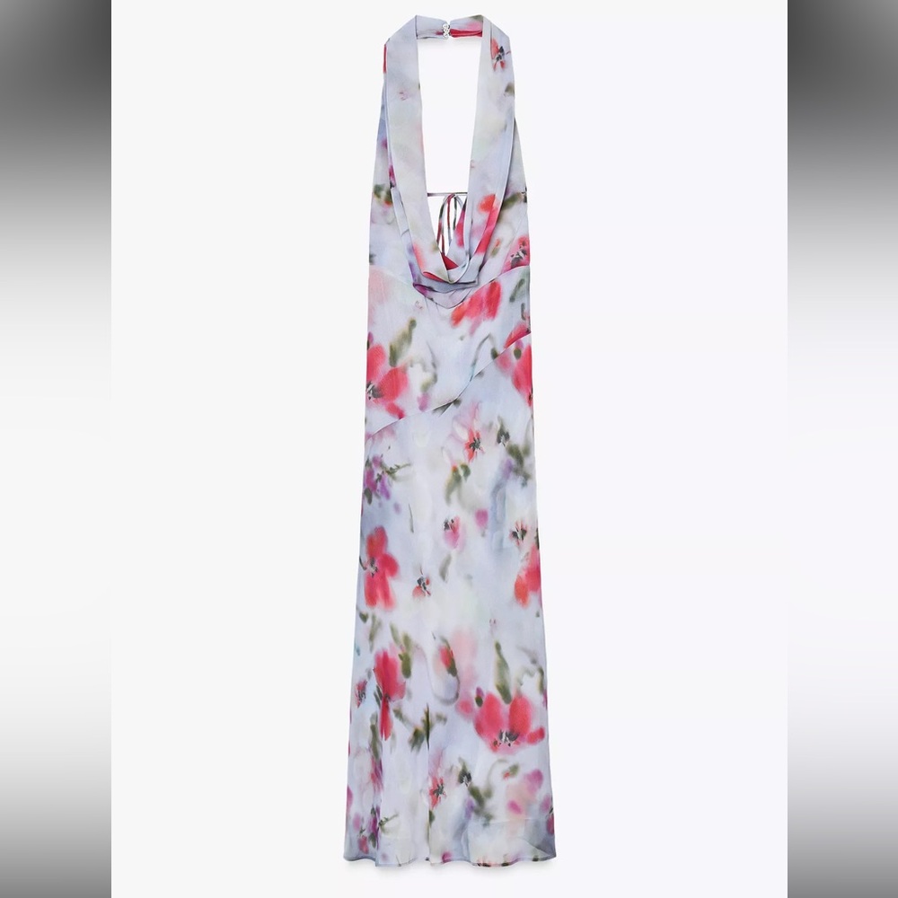 Zara Floral Maxi Dress - Pink and White
